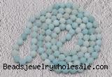 GMN924 Hand-knotted 8mm, 10mm matte amazonite 108 beads mala necklaces