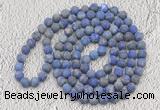 GMN926 Hand-knotted 8mm, 10mm matte lapis lazuli 108 beads mala necklaces