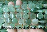 HABS09 15 inches 12mm faceted hexagon green strawberry quartz beads wholesale