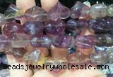 HGBS05 15 inches 11*13*18mm carved heart purple fluorite beads