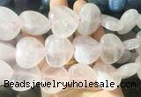 HGBS102 15 inches 28mm heart rose quartz gemstone beads wholesale HGBS102 15 inches 28mm heart rose quartz gemstone beads wholesale