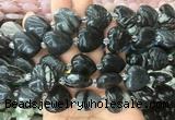 HGBS44 15 inches 20mm heart black net jasper gemstone beads wholesale