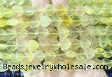 HGBS70 15 inches 10mm heart yellow fluorite gemstone beads wholesale