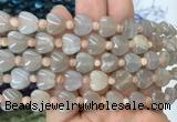 HGBS81 15 inches 10mm heart moonstone gemstone beads wholesale