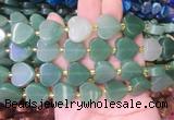 HGBS86 15 inches 16mm heart green aventurin gemstone beads wholesale