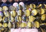 HGBS97 15 inches 18mm faceted heart yellow tiger eye gemstone beads