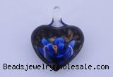 LP01 16*30*38mm heart inner flower lampwork glass pendants