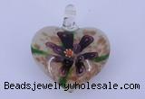 LP10 16*32*38mm heart inner flower lampwork glass pendants