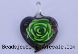 LP11 14*35*45mm heart inner flower lampwork glass pendants