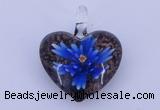 LP16 15*32*38mm heart inner flower lampwork glass pendants