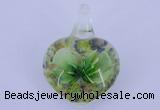 LP18 18*30*40mm heart inner flower lampwork glass pendants