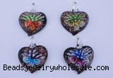 LP31 12*35*44mm heart inner flower lampwork glass pendants