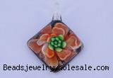 LP66 13*40*50mm diamond inner flower lampwork glass pendants