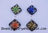 LP69 15*35*40mm diamond inner flower lampwork glass pendants