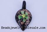 LP83 12*30*57mm leaf inner flower lampwork glass pendants