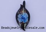 LP84 13*26*58mm leaf inner flower lampwork glass pendants