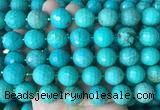 LSBS180 15 inches 16mm faceted round green howlite turquoise beads wholesale LSBS180 15 inches 16mm faceted round green howlite turquoise beads wholesale