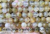 LSBS240 15 inches 14mm round yellow gum flower crystal beads wholesale LSBS240 15 inches 14mm round yellow gum flower crystal beads wholesale