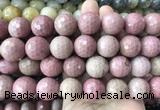 LSBS260 15 inches 20mm faceted round pink wooden jasper beads wholesale LSBS260 15 inches 20mm faceted round pink wooden jasper beads wholesale