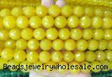 LSBS364 15 inches 14mm faceted round yellow agate gemstone beads wholesale LSBS364 15 inches 14mm faceted round yellow agate gemstone beads wholesale