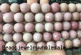 LSBS369 15 inches 16mm faceted round pink wooden jasper beads wholesale LSBS369 15 inches 16mm faceted round pink wooden jasper beads wholesale