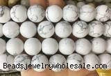 LSBS45 15 inches 16mm round white howlite gemstone beads wholesale LSBS45 15 inches 16mm round white howlite gemstone beads wholesale