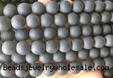 LSBS698 15 inches 14mm round matte black agate gemstone beads wholesale LSBS698 15 inches 14mm round matte black agate gemstone beads wholesale