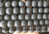 LSBS699 15 inches 16mm round matte black agate gemstone beads wholesale LSBS699 15 inches 16mm round matte black agate gemstone beads wholesale