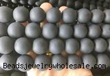 LSBS700 15 inches 18mm round matte black agate gemstone beads wholesale LSBS700 15 inches 18mm round matte black agate gemstone beads wholesale