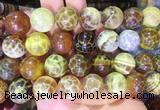 LSBS78 15 inches 18mm round yellow dragon veins agate beads wholesale LSBS78 15 inches 18mm round yellow dragon veins agate beads wholesale