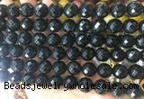 LSBS953 15 inches 14mm faceted round black agate gemstone beads wholesale LSBS953 15 inches 14mm faceted round black agate gemstone beads wholesale