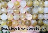 LSBS97 15 inches 16mm round yellow gum flower crystal beads wholesale LSBS97 15 inches 16mm round yellow gum flower crystal beads wholesale