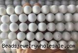 LSBS996 15 inches 14mm round white agate gemstone beads wholesale LSBS996 15 inches 14mm round white agate gemstone beads wholesale