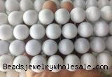 LSBS998 15 inches 18mm round white agate gemstone beads wholesale LSBS998 15 inches 18mm round white agate gemstone beads wholesale