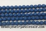 LVBS04 6mm, 8mm, 10mm, 12mm, 14mm, 16mm, 18mm & 20mm round royal blue lava beads