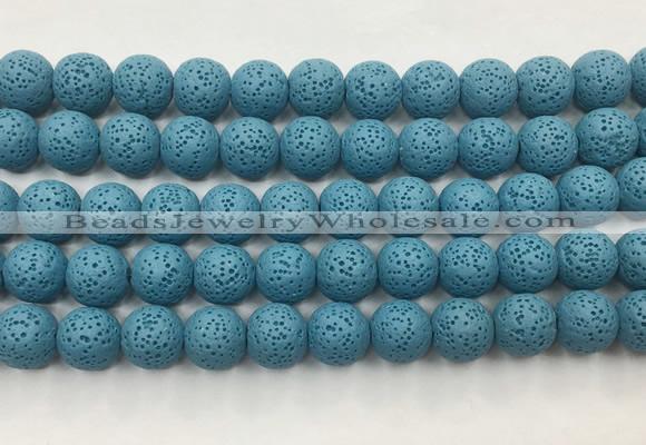 LVBS05 6mm, 8mm, 10mm, 12mm, 14mm, 16mm, 18mm & 20mm round turquoise blue lava beads