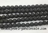 LVBS12 6mm, 8mm, 10mm, 12mm, 14mm, 16mm, 18mm & 20mm round black lava beads