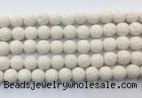 LVBS14 6mm, 8mm, 10mm, 12mm, 14mm, 16mm, 18mm & 20mm round white lava beads