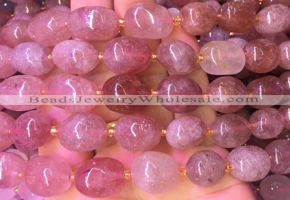 NGBS07 15 inches 8*12 - 10*14mm nuggets red strawberry quartz gemstone beads