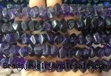 NGBS112 15 inches 8*12mm - 10*14mm faceted nuggets amethyst beads