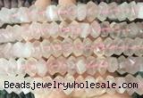 NGBS115 15 inches 8*12mm - 10*14mm faceted nuggets rose quartz beads