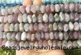 NGBS116 15 inches 8*12mm - 10*14mm faceted nuggets rose quartz beads