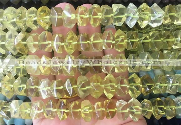 NGBS117 15 inches 8*12mm - 10*14mm faceted nuggets lemon quartz beads