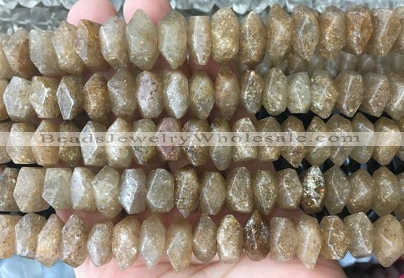 NGBS121 15 inches 8*12mm - 10*14mm faceted nuggets quartz beads