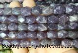 NGBS135 15 inches 9*11mm faceted nuggets lepidolite gemstone beads