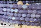 NGBS136 15 inches 9*11mm faceted nuggets lepidolite gemstone beads