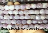 NGBS137 15 inches 9*11mm faceted nuggets lepidolite gemstone beads