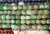 NGBS144 15 inches 9*11mm faceted nuggets unakite gemstone beads