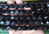 NGBS146 15 inches 9*11mm faceted nuggets black obsidian gemstone beads