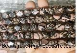 NGBS149 15 inches 9*11mm faceted nuggets black veined rhodonite gemstone beads